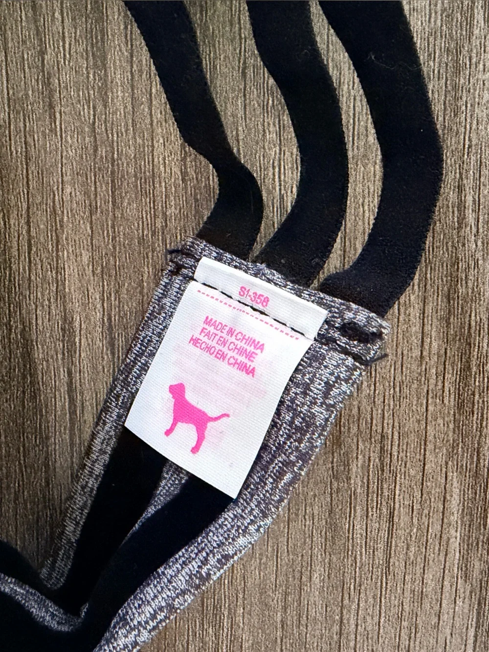 PINK Black and Gray Marled Workout Headband